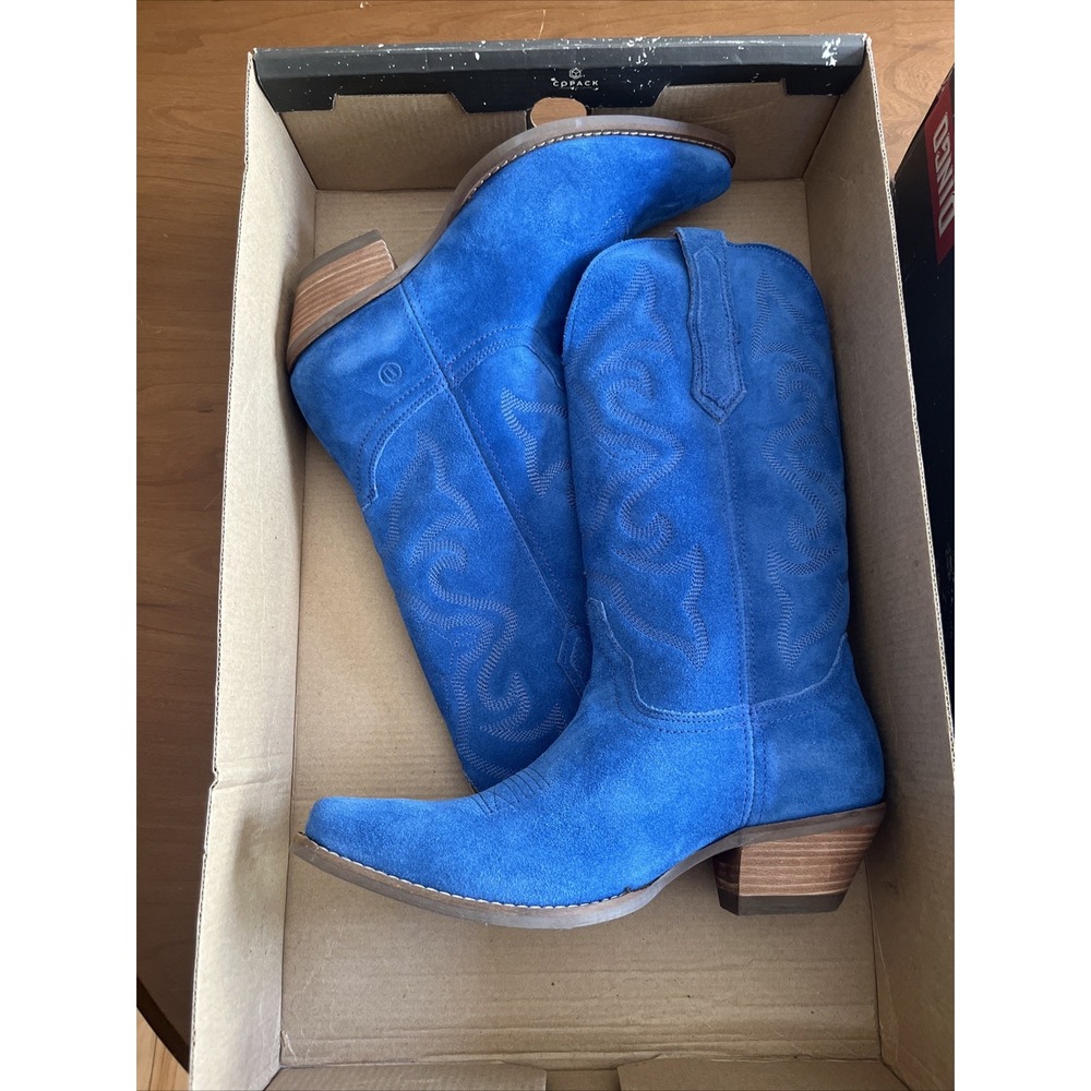 NEW Size 8.5 Dingo Ladies Out West Blue Snip Toe Western Boots Style #DI920
